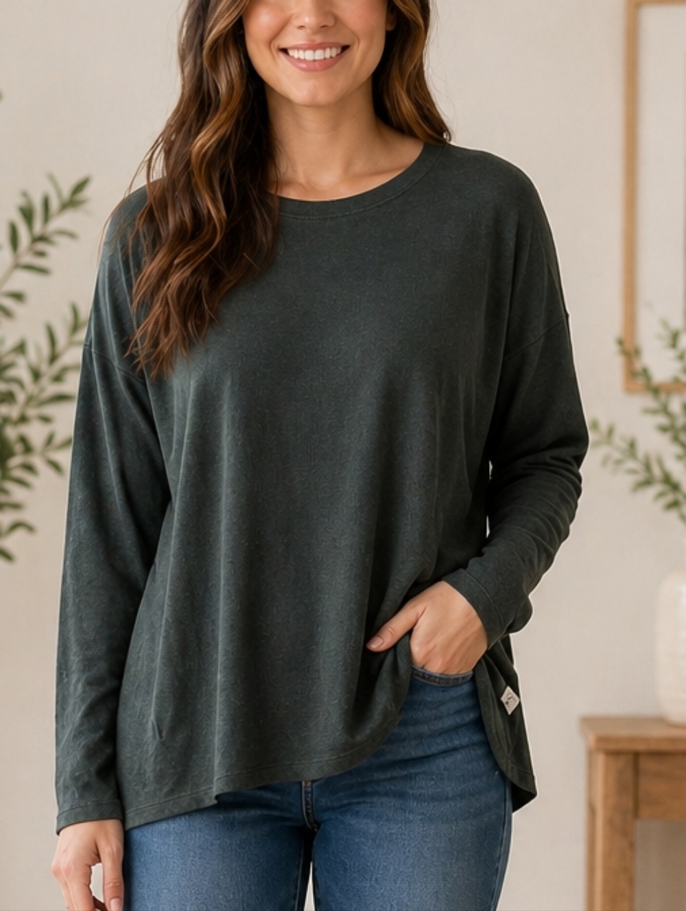 Burt’s Bees Baby Women’s Thermal Knit Long Sleeve Top – Size L